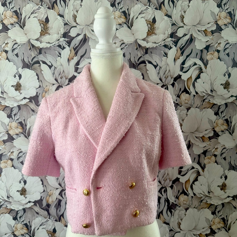 Cute pink tweed jacket NWT